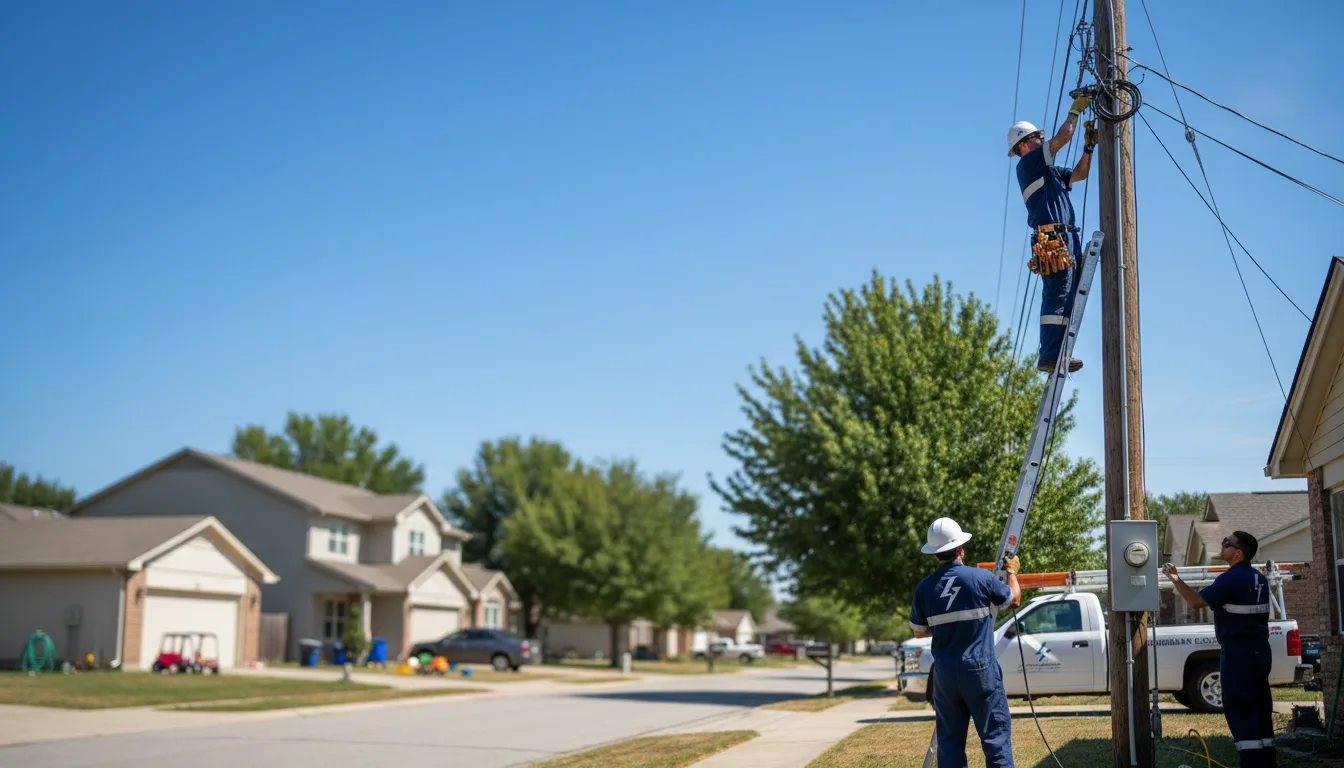 Residential electrician providing installation services in Bryson, TX